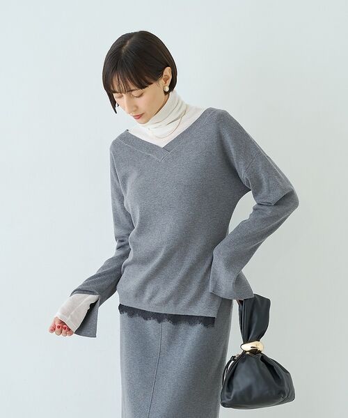 Rouge vif la cle / ルージュ・ヴィフ ラクレ Tシャツ | 前後2WAYウール釦テレコタートルカットソー【予約】 | 詳細9