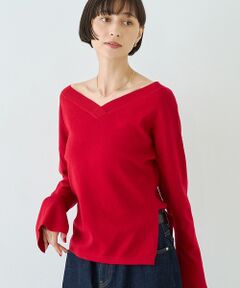 Rouge vif la cle / ルージュ・ヴィフ ラクレ ニット・セーター | 【セットアップ対応】前後2WAYウール混フレアスリーブプルオーバー【予約】