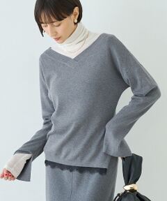Rouge vif la cle / ルージュ・ヴィフ ラクレ ニット・セーター | 【セットアップ対応】前後2WAYウール混フレアスリーブプルオーバー【予約】