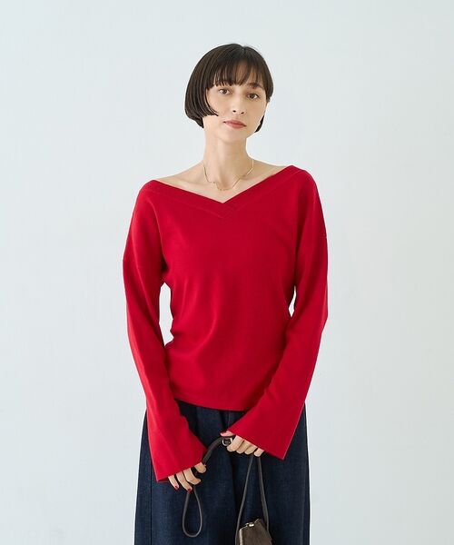 Rouge vif la cle / ルージュ・ヴィフ ラクレ ニット・セーター | 【セットアップ対応】前後2WAYウール混フレアスリーブプルオーバー【予約】 | 詳細19