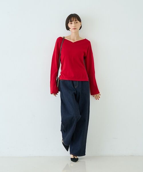 Rouge vif la cle / ルージュ・ヴィフ ラクレ ニット・セーター | 【セットアップ対応】前後2WAYウール混フレアスリーブプルオーバー【予約】 | 詳細25