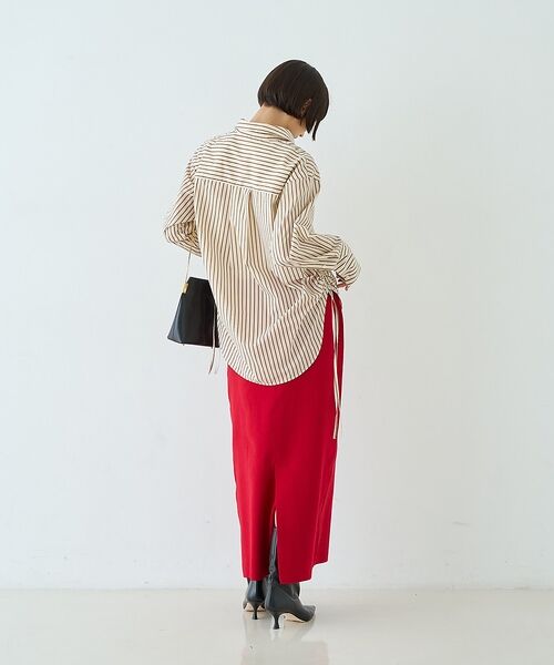 Rouge vif la cle / ルージュ・ヴィフ ラクレ ロング・マキシ丈スカート | 【セットアップ対応】ウール混タイトニットスカート/ウエストゴム【予約】 | 詳細18