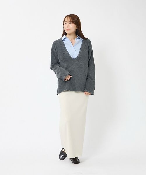 Rouge vif la cle / ルージュ・ヴィフ ラクレ ニット・セーター | 【JOHNBULL/ジョンブル】ループヘリンボンダメージプルオーバー/ニット/デ | 詳細1