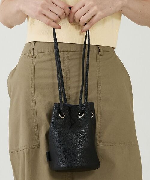 Rouge vif la cle / ルージュ・ヴィフ ラクレ ショルダーバッグ | 【blancle/ブランクレ】レザーミニ巾着バッグ/S.LEATHER TUBE（ブラック）