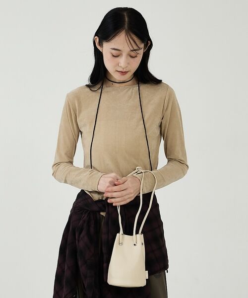 Rouge vif la cle / ルージュ・ヴィフ ラクレ ショルダーバッグ | 【blancle/ブランクレ】レザーミニ巾着バッグ/S.LEATHER TUBE | 詳細9