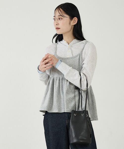 Rouge vif la cle / ルージュ・ヴィフ ラクレ ショルダーバッグ | 【blancle/ブランクレ】レザー巾着バッグ/S.LEATHER TUBE D | 詳細3