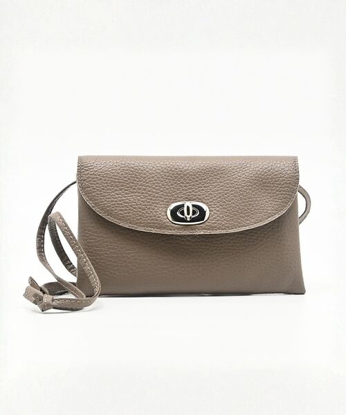 Rouge vif la cle / ルージュ・ヴィフ ラクレ ショルダーバッグ | 【blancle/ブランクレ】レザーウォレットショルダーバッグ/S.LEATHE（グレージュ）