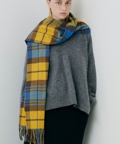Rouge vif la cle / ルージュ・ヴィフ ラクレ マフラー・ショール・スヌード・ストール | 【人気追加 / 2026AW新作 / TWEEDMILL / ツイードミル】大判（イエロー）