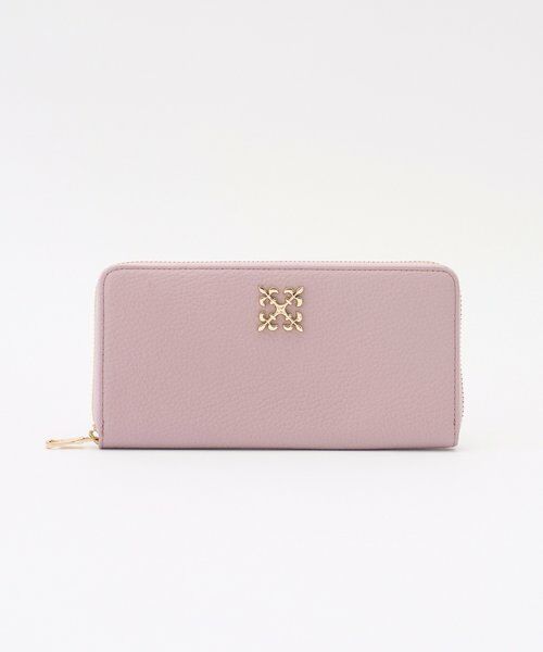 russet / ラシット 財布・コインケース・マネークリップ | モノグラムプレートラウンドジップウォレット（ピンク）