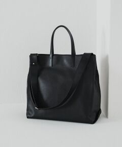 クレージュ　トートバッグ　ビジネス　A4可能　黒　高島屋正規品 ABAHOUSE トートバッグ 「WEB別注」シボレザー 横型トートバッグ