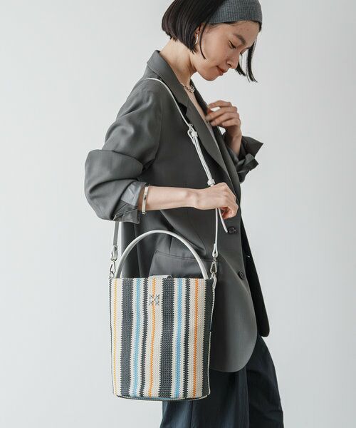 russet/ラシット ストライプカゴバケツショルダー カラーなし FREE russet/ラシット ストライプカゴバケツショルダー カラーなし FREE