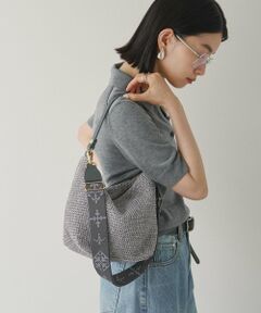 russet ラシット ハンドバッグ　グレー　モノグラム　小さめ容量有り russet ラシット モノグラム ナイロン 2WAY ハンドバッグ