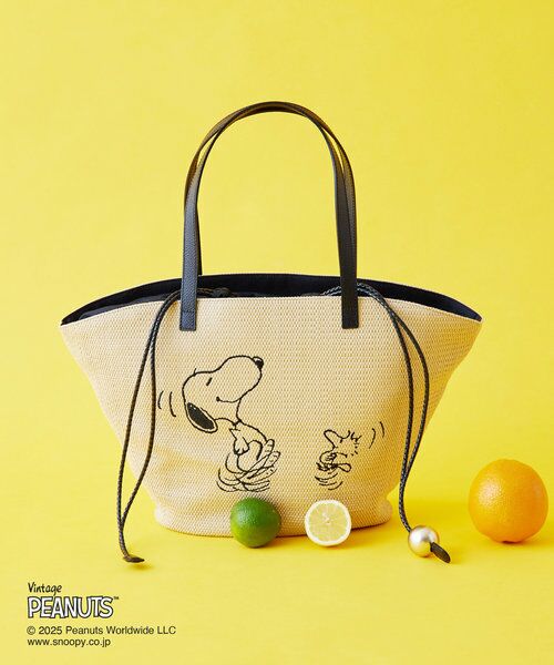 【新品ほぼ未使用】PEANUTS×russetカゴトートバッグ大 russet｜【PEANUTS×russetコラボ第二弾】カゴトートバッグ小