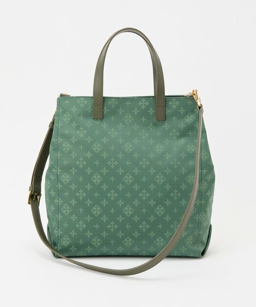 美品　russet　ラシット　トートバッグ　ナイロン　アイスブルー　A4可 russet ラシット 2WAY トートバッグ ナイロン×レザー アイス