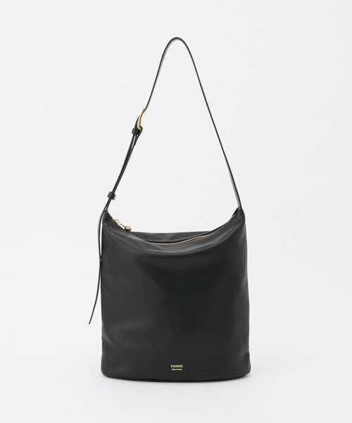 ラシット　黒　ハンドバッグ 革　レザー　ゴールドジッパー ラシット 黒 ハンドバッグ 革 レザー ゴールドジッパー ソフト