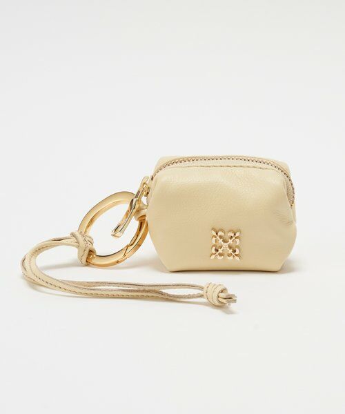 russet / ラシット キーホルダー・ストラップ | カラビナ付き レザーミニポーチ型チャーム（イエロー）