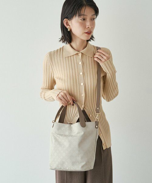 未使用✨russetナイロンジャガード トートバッグ ハンドル調整可能 A4底板 ナイロンジャガード2WAYハンドバッグ （トートバッグ）｜russet