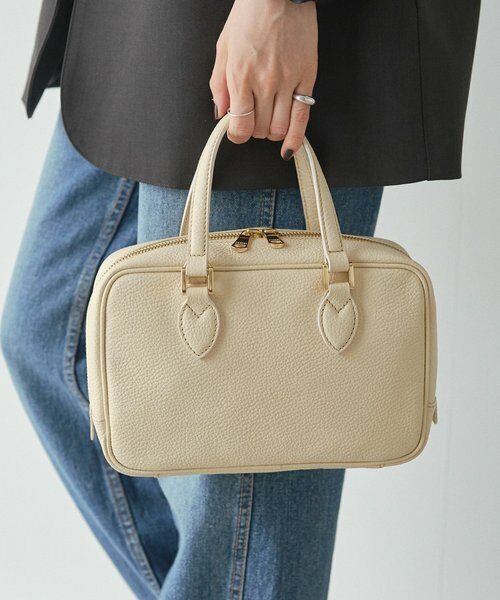 美品 ラシット Russet トートバッグ 2way ボストンバッグ ベージュ russet トートバッグ 「composition」 2wayミニボストンバッグ