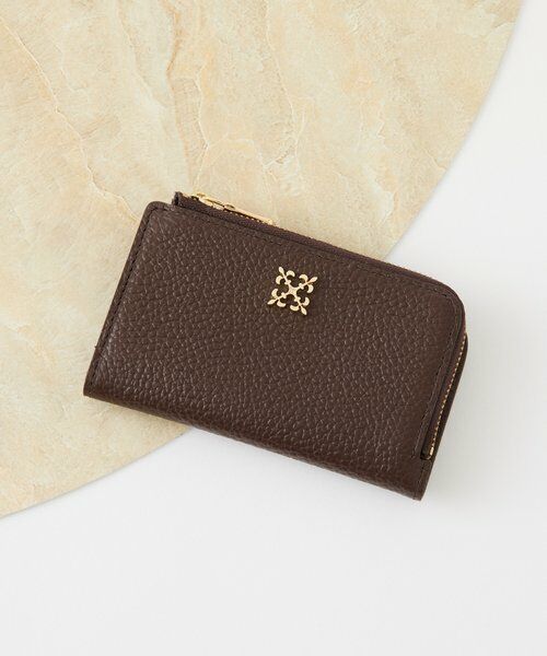 未使用　RUSSET ラシット モノグラムプレートキーケース　グレージュ　レザー モノグラムプレートラウンドジップウォレット （財布・コイン