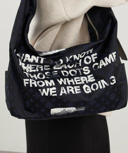 russet / ラシット ショルダーバッグ | ステンシル風プリント ナイロン2WAYショルダーバッグ | 詳細15