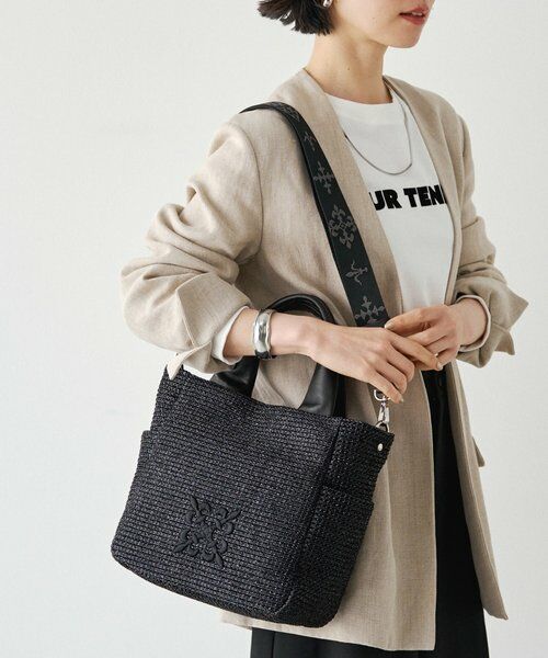 russet / ラシット トートバッグ | ナイロンラフィア2WAYトートバッグ（ブラック）