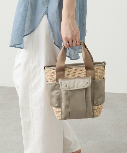 russet / ラシット ショルダーバッグ | ナイロンラフィア×クラウズナイロン コンビ2WAYミニトートバッグ | 詳細3