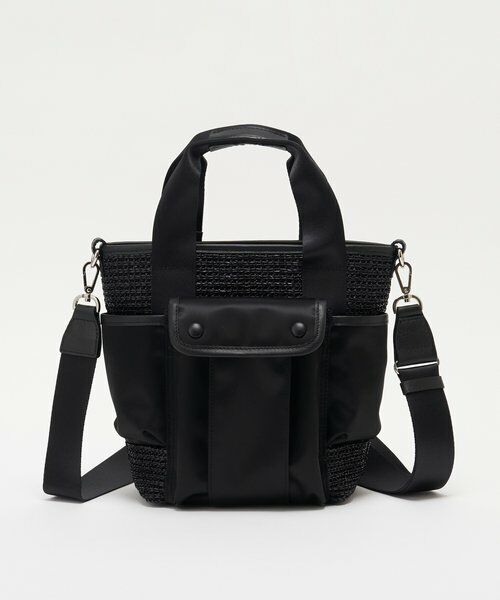 russet / ラシット ショルダーバッグ | ナイロンラフィア×クラウズナイロン コンビ2WAYミニトートバッグ | 詳細9