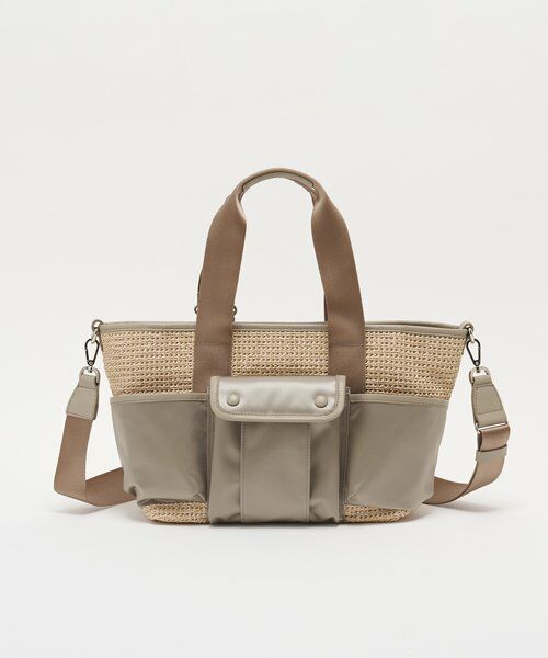 russet / ラシット トートバッグ | ナイロンラフィア×クラウズナイロン コンビ2WAYトートバッグ | 詳細1