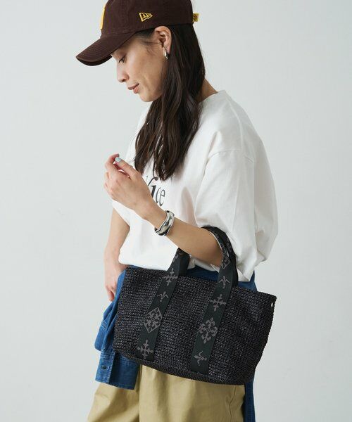 russet / ラシット トートバッグ | ナイロンラフィアデイリーミニトートバッグ（ブラック）