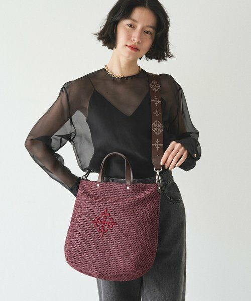 russet / ラシット トートバッグ | 《WEB限定》スリム2WAYトートバッグ <ナイロンラフィア> | 詳細30