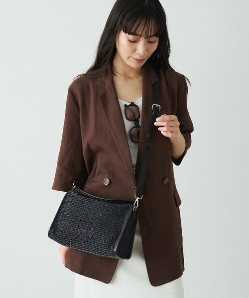 russet / ラシット ショルダーバッグ | ナイロンラフィアショルダーバッグ（ブラック）