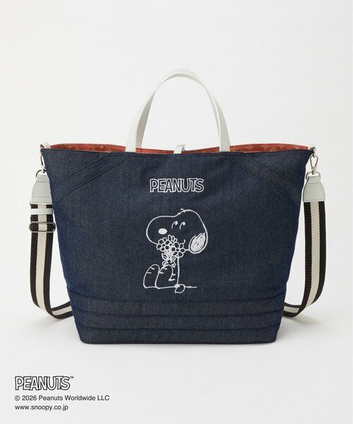 russet / ラシット トートバッグ | 《PEANUTS×russet》リバーシブルビッグトートバッグ（インディゴブルー）