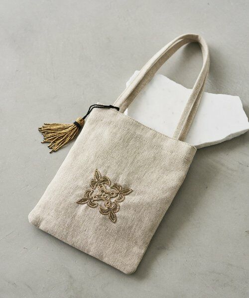 russet / ラシット トートバッグ | 【インド刺繍】ミニトートバッグ（ベージュ）