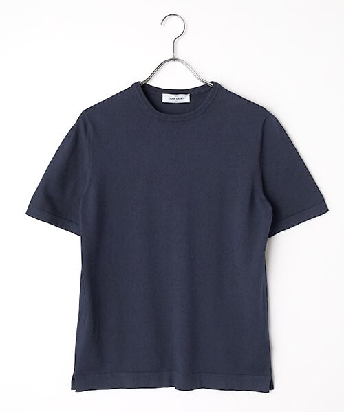 Salon le Chic SELECT / サロン ル シック セレクト ニット・セーター | 半袖クルーネックニット（ネイビー）