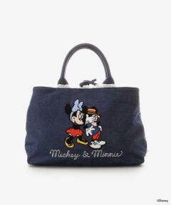 Samantha Thavasa / サマンサタバサ トートバッグ | 「ミッキー＆ミニー」コレクション デニム風トート 大サイズ