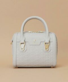 Samantha Thavasa / サマンサタバサ ショルダーバッグ | Pomme d'espoir ポムディスポワール 型押しボストンショルダーバッグ