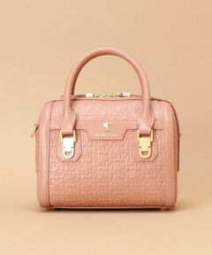 Samantha Thavasa / サマンサタバサ ショルダーバッグ | Pomme d'espoir ポムディスポワール 型押しボストンショルダーバッグ