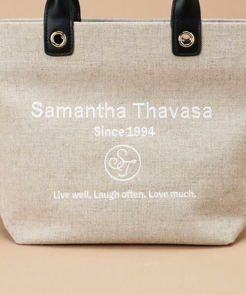 Samantha Thavasa / サマンサタバサ トートバッグ | ロゴ刺繍リネントートバッグ 小サイズ | 詳細4