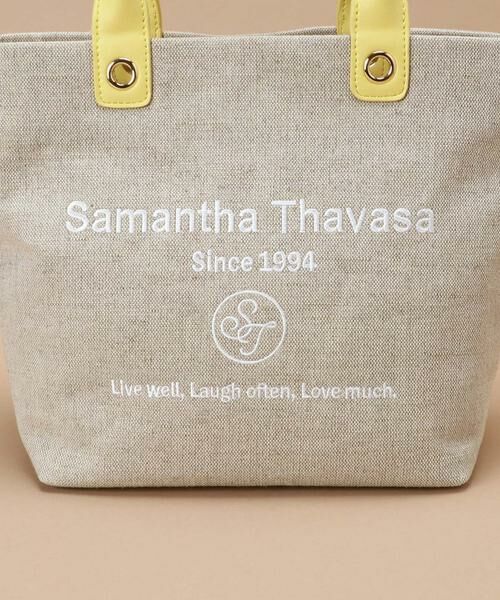 Samantha Thavasa / サマンサタバサ トートバッグ | ロゴ刺繍リネントートバッグ 小サイズ | 詳細11