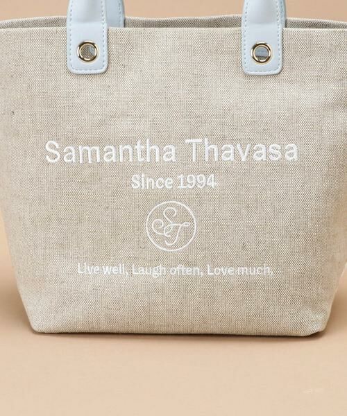 Samantha Thavasa / サマンサタバサ トートバッグ | ロゴ刺繍リネントートバッグ 小サイズ | 詳細17
