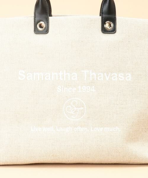 Samantha Thavasa / サマンサタバサ トートバッグ | ロゴ刺繍リネントートバッグ 大サイズ | 詳細5