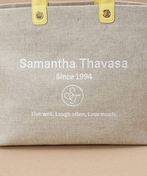 Samantha Thavasa / サマンサタバサ トートバッグ | ロゴ刺繍リネントートバッグ 大サイズ | 詳細11