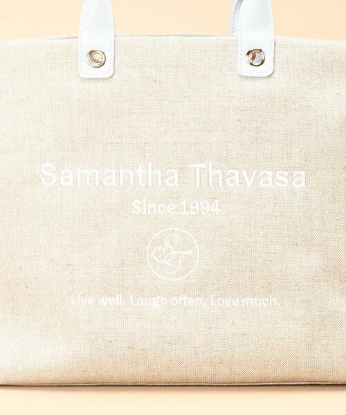 Samantha Thavasa / サマンサタバサ トートバッグ | ロゴ刺繍リネントートバッグ 大サイズ | 詳細17