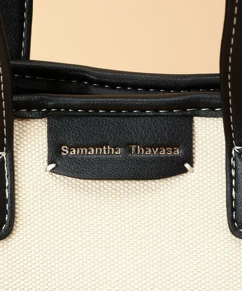 Samantha Thavasa / サマンサタバサ トートバッグ | キャンバスデザイン 合皮スクエアトートバッグ 小サイズ | 詳細12