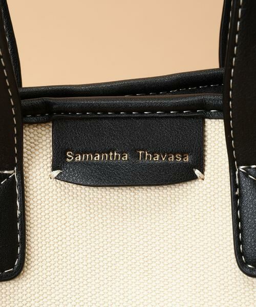 Samantha Thavasa / サマンサタバサ トートバッグ | キャンバスデザイン 合皮スクエアトートバッグ 大サイズ | 詳細11