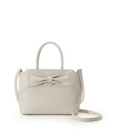 Samantha Thavasa / サマンサタバサ ハンドバッグ | リボンモチーフ スプリットレザーハンドバッグ