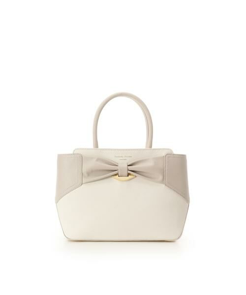 Samantha Thavasa / サマンサタバサ ハンドバッグ | バイカラーリボンモチーフ スプリットレザーハンドバッグ | 詳細1