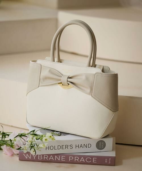 Samantha Thavasa / サマンサタバサ ハンドバッグ | バイカラーリボンモチーフ スプリットレザーハンドバッグ | 詳細8