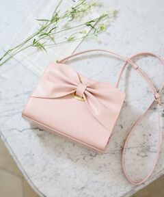 Samantha Thavasa / サマンサタバサ ショルダーバッグ | ドレープリボンレザーショルダーバッグ