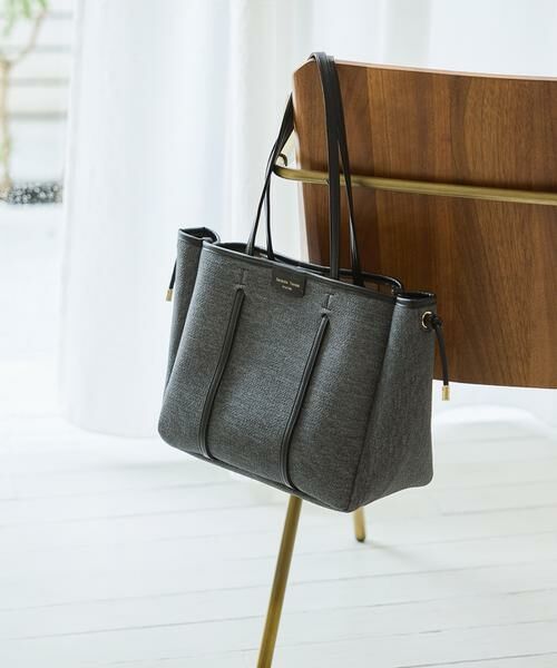 Samantha Thavasa / サマンサタバサ トートバッグ | デニム調キャンバスデザイン 合皮トートバッグ 大サイズ | 詳細8